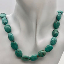 Load image into Gallery viewer, Natural Blue-Green Turquoise Oval Bead Strand
