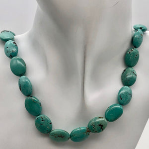 Natural Blue-Green Turquoise Oval Bead Strand
