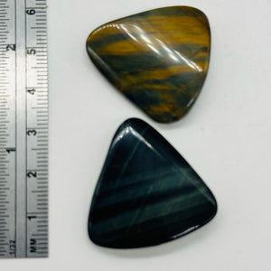 Tiger Eye Triangle bead 16" Strand | Bronze, Blue, Black | 30x7mm | 14 Beads |