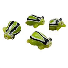 Load image into Gallery viewer, Frog Lampwork Glass Jumping Froggie Beads | 17x12x9mm | Green | 4 Beads |
