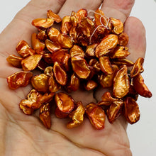 Load image into Gallery viewer, Burning Orange 'Corn Flake' Keishi Pearl Strand | 12x5mm to 16x7x4mm |
