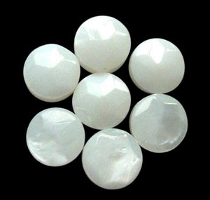 Mississippi White Ebony Shell 7 Coin 8x4mm Beads