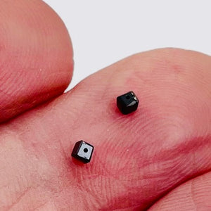 2 Natural Black 0.1cts Diamond Beads 8954C