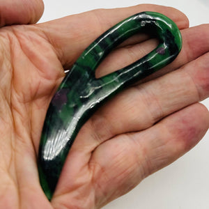 Ruby Zoisite Comma Pendant Bead | 94x28x6mm | Green Red | 1 Pendant Bead |