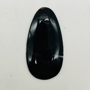 Sardonyx Large Designer Teardrop Pendant Bead | 64x33x6mm| Black.White| 1 Bead}