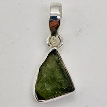 Load image into Gallery viewer, Moldavite 8.75ct Sterling Silver Triangle Pendant| 7/8&quot; Long | Green | 1 Pendant
