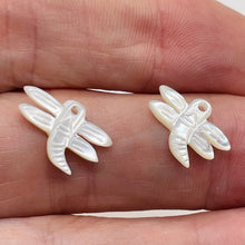 Load image into Gallery viewer, Dragonfly Premium Hand Carved Etched Mother-of-Pearl Beads | 16x10mm | 2 Beads |
