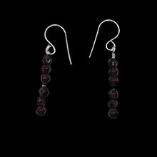 Load image into Gallery viewer, Sparkling Red Garnet &amp; 925 Sterling Silver Dangle Earrings | 1 1/2"Long |
