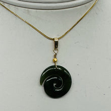Load image into Gallery viewer, Jade New Zealand Maori Koru Sterling Silver Pendant | Green | 1&quot; Long |
