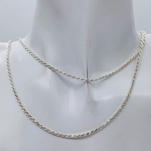 2mm Rope Solid Sterling Silver Italian Made Necklace | 36 Inch | 9.5 Grams |