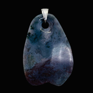 Hand Carved Fancy Jasper Sterling Silver Pendant | 2 1/4" Long | 1 Pendant |