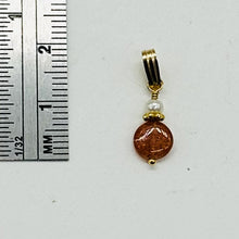 Load image into Gallery viewer, Sunstone and Pearl14K Gold Filled Pendant | 3/4 &quot; (Long) | Orange |
