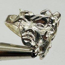 Load image into Gallery viewer, Smiling Frowning Drama Mask Sterling Silver Ring Size 5.5 Theater Jewelry
