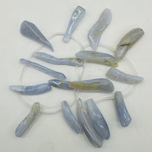 Load image into Gallery viewer, Blue Chalcedony Natural Beads 67g Strand | 44x10 to 30x6mm | 16 Beads |
