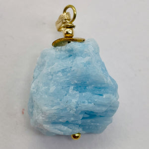 Hemimorphite 14K Gold Filled Natural Pendant | 1" Long | Blue | 1 Pendant |