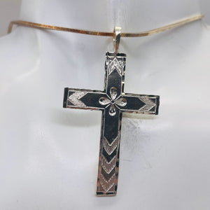 Sterling Silver Unique Designer Cross | 2" Long | Silver | 1 Pendant