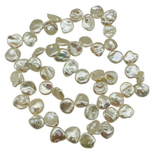 Load image into Gallery viewer, Natural Keshi Freshwater Pearl Half Strand Creamy White 26 Rose Petal Pearls
