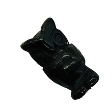 Load image into Gallery viewer, Wisdom Carved Obsidian Owl Animal Bead Figurine | 21x12x9mm | Black
