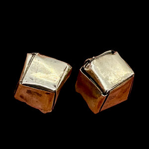 Remarkable Thai Hill Tribe 'Origami' Fine Silver Cube Bead | 11x8x8mm | 2 Beads|