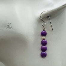 Load image into Gallery viewer, Phosphosiderite Dangle Sterling Silver Earrings | 1 1/24&quot; long | Lavender |

