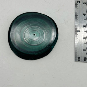 Malachite 31g Polished Round Stalactite Slice | 41x41x7mm | Green | 1 Specimen |