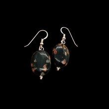 Load image into Gallery viewer, Natural Poppy Ocean Jasper Sterling Silver Earrings | Pink, Black | 1 1/4&quot; Long|
