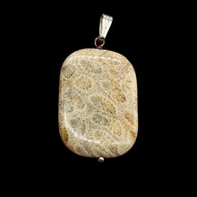 Load image into Gallery viewer, Coral Fossilized with Flower-Like Inclusions Sterling Silver Pendant | 2&quot; Long |
