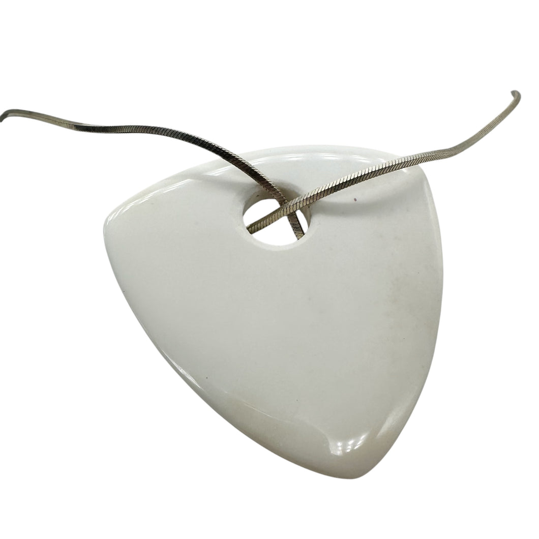 Designer Natural White Agate Pendant Bead 8699