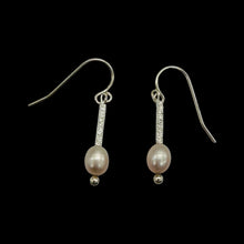 Load image into Gallery viewer, Stardust Pink Pearls with Solid Sterling Silver Earrings 6553
