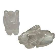 Load image into Gallery viewer, Hoppy 2 Carved Clear Quartz Bunny Rabbit Beads
