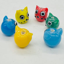 Load image into Gallery viewer, Kitty Cat Ceramic Round Beads | 15mm | Multi-Color | 6 Beads |
