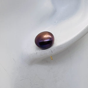 Pearl 14K Gold Post Round Earrings | 8mm | Lavender Pink | 1 Pair |