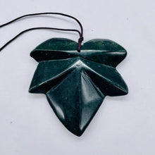 Load image into Gallery viewer, Jasper Carved Pendant Leaf Bead | 50x50x9mm | Dark Green | 1 Bead |
