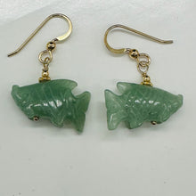 Load image into Gallery viewer, Aventurine Koi Fish 14kgf Yellow Gold Earrings | Semi Precious Stone Jewelry |
