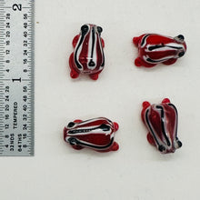 Load image into Gallery viewer, Frog Lampwork Glass Jumping Frog Beads | 17x12x9mm | Scarlet Red | 4 Beads |
