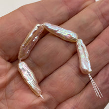 Load image into Gallery viewer, 4 Beads of Rare Natural Peach Stick FW Pearls 4814
