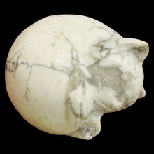 Load image into Gallery viewer, Sleeping Kitty Cat Carved Figurine 41mm Animal | 41x38x22mm | White. Gray
