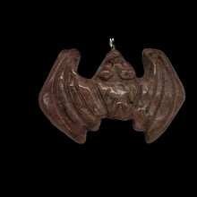 Load image into Gallery viewer, Rhodonite Hand Carved Stone Bat Pendant | 1&quot; Long | Pink | 1 Pendant Necklace |
