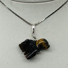 Load image into Gallery viewer, Lion Tigers Eye Pendant Necklace | Semi Precious Stone Jewelry | Sterling Silver
