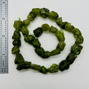 Garnet Nugget Strand | 16" Long | 12x10x8 to 10x8x6mm | Green | 33 Beads |