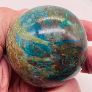 Chrysocolla Display Sphere | 2" | Green Blue Tan | 232g | 1 Collector's Item |