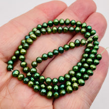 Load image into Gallery viewer, 4-5mm Forest Green Freshwater Pearl 16&quot; Strand 109959
