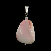 Load image into Gallery viewer, Conch Shell Pear Shaped Sterling Silver Pendant | 1 3/4" Long | Pink White |
