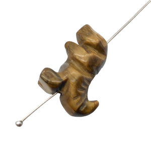 Tyrannosaurus Rex Tiger's Eye Dinosaur Figurine | 21x18x7.5mm | Golden Brown