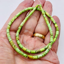 Load image into Gallery viewer, Gaspeite High Grade Tube Beads | 4x6mm | Green Brown | 2 Beads |
