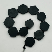Load image into Gallery viewer, Black Stone - Africa Hexagon Bead Half Strand| 17x15x5mm| Black Matte| 11 Beads|
