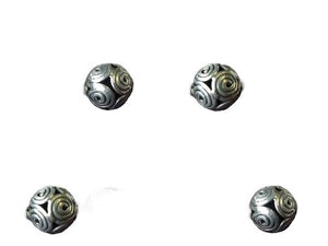 2 Hand Made Sterling Silver Celtic Life Spiral Triskillion Beads 001718