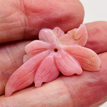Load image into Gallery viewer, 15cts Stunning Hand Carved Pink Peruvian Opal Flower Bead | 38x25x5mm |
