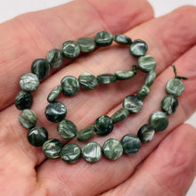 Load image into Gallery viewer, Siberia Russian Seraphinite 6x3mm Coin Bead Strand 110499
