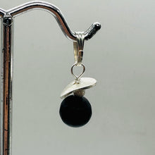 Load image into Gallery viewer, Black Stone Africa Sterling Silver Pendant Matte Black Handmade USA 1 Inch
